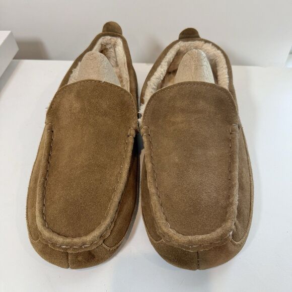 Eddie Bauer Loafer Moccasin Slippers  Suede Leather Jesse Tan Sz 13 XXL - Picture 3 of 9